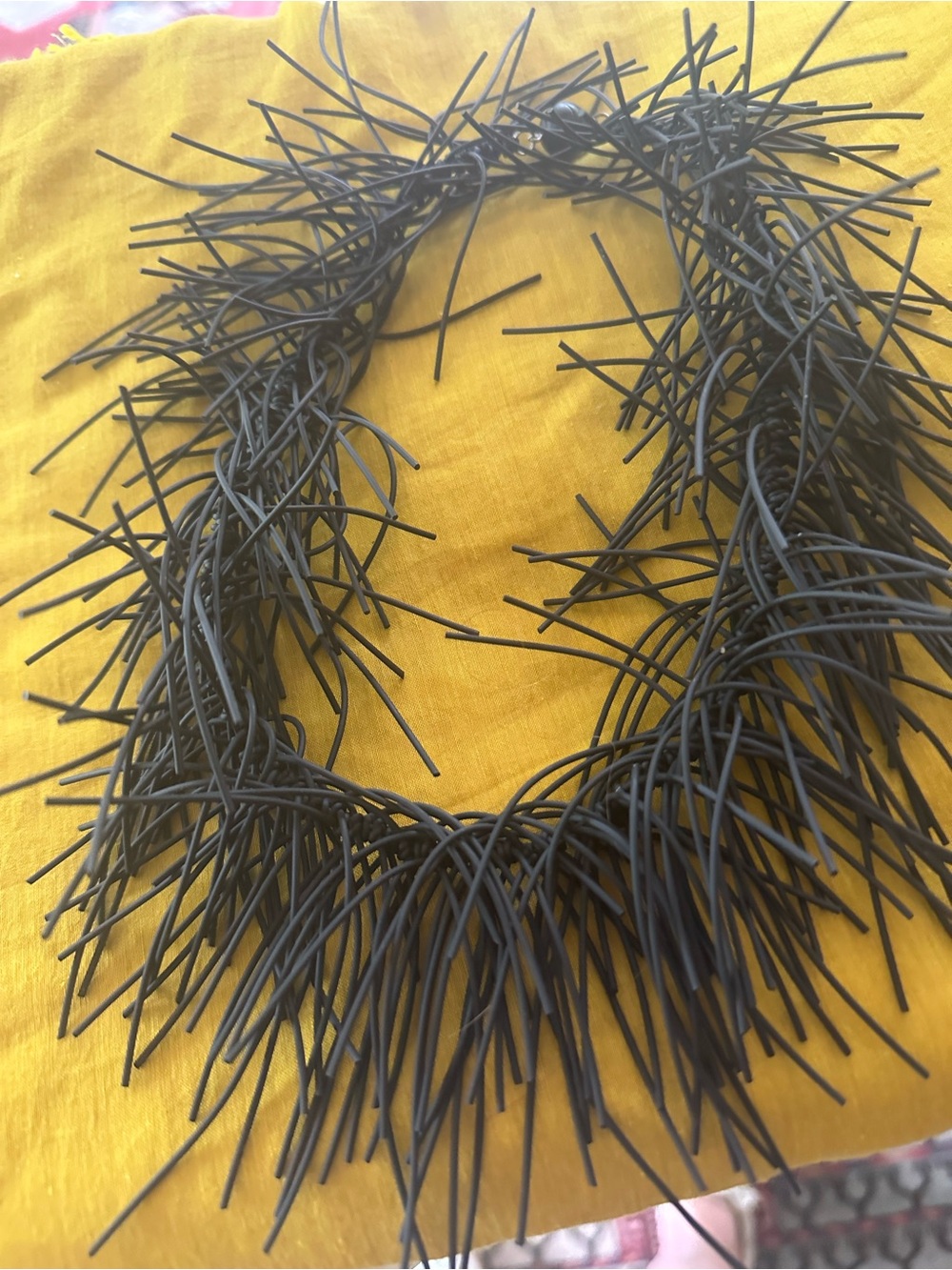 Black Fringe Hair Necklace - Women Accessories